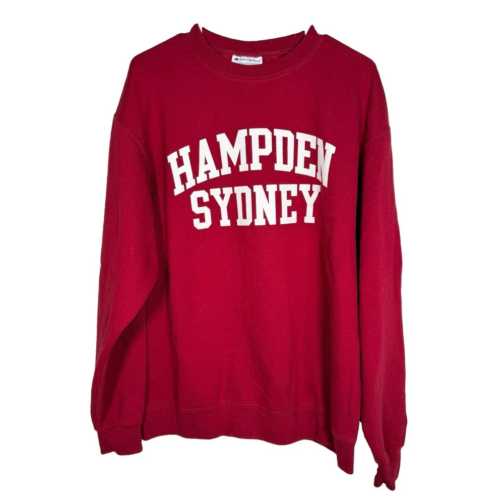 Champion Hampden Sydney College Crewneck Sweatshirt Mens L Red Tigers Streetwear